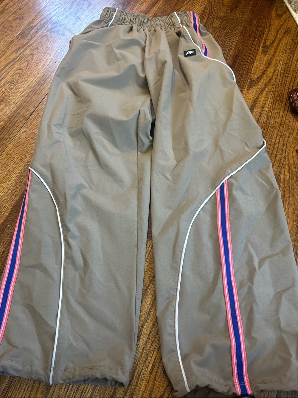 Tiger Friday CL Disconnect Taupe Joggers with Pink & Blue Stripe